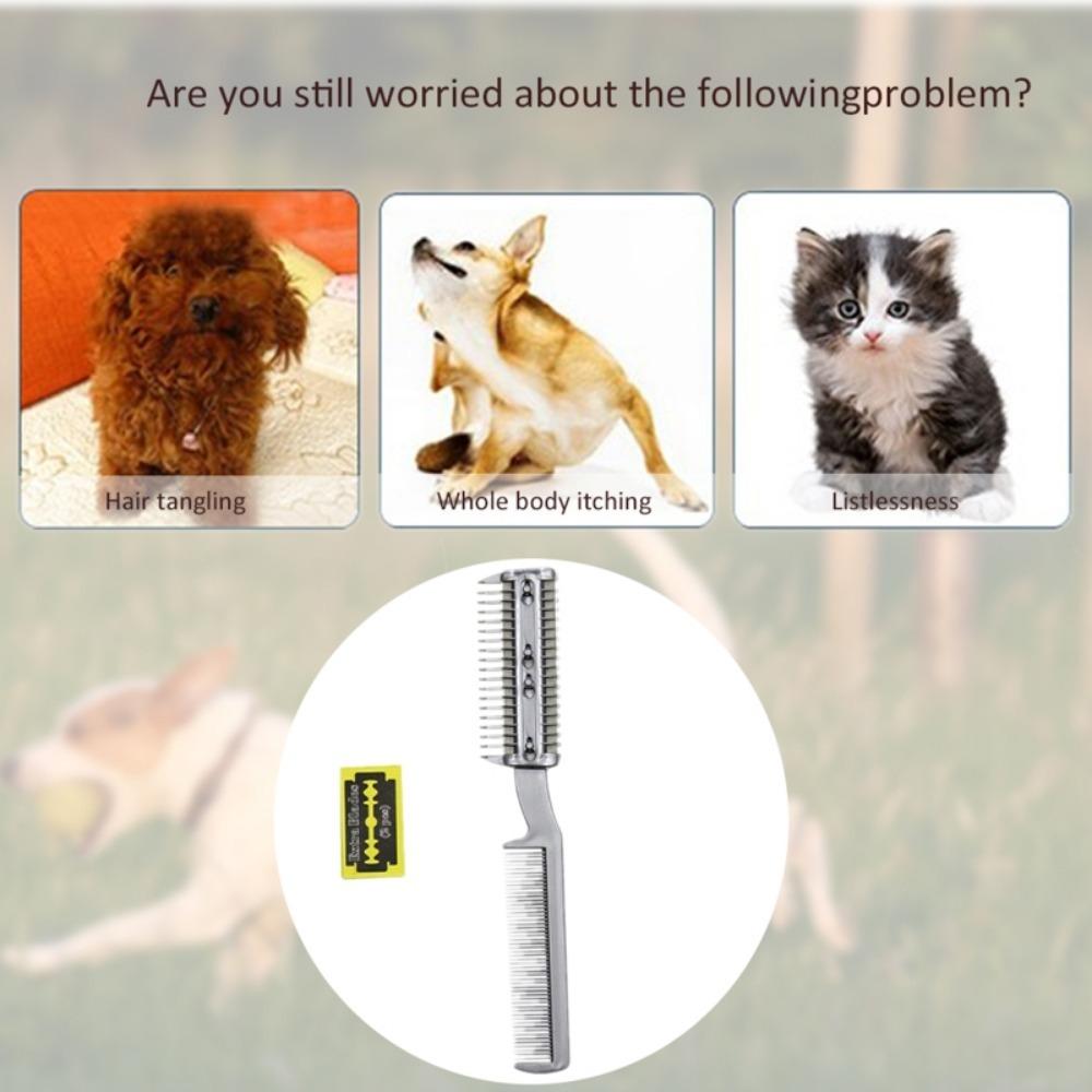 Metal Blades for Pet Hairdressing Cat Trimmer Hair Remover Comb Cat Grooming Comb Dog Hair Comb