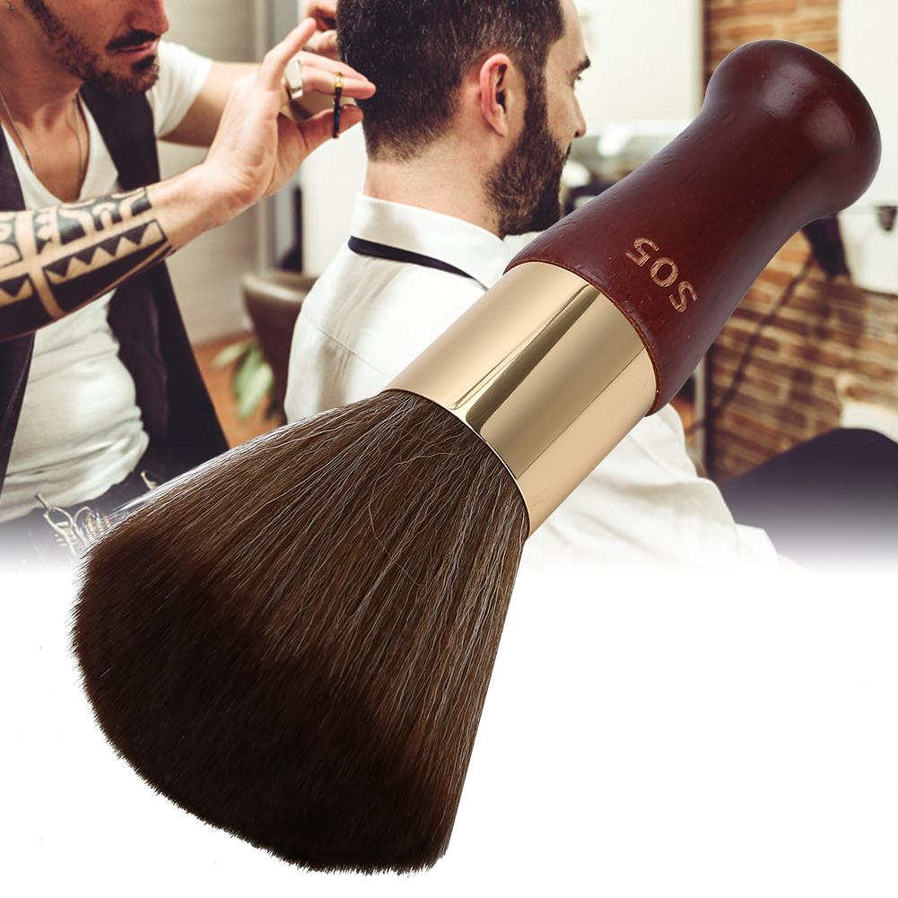 Neck Duster Brush Cleaning Hair Shaving Brushes Styling Salon Tool with Wooden Handle