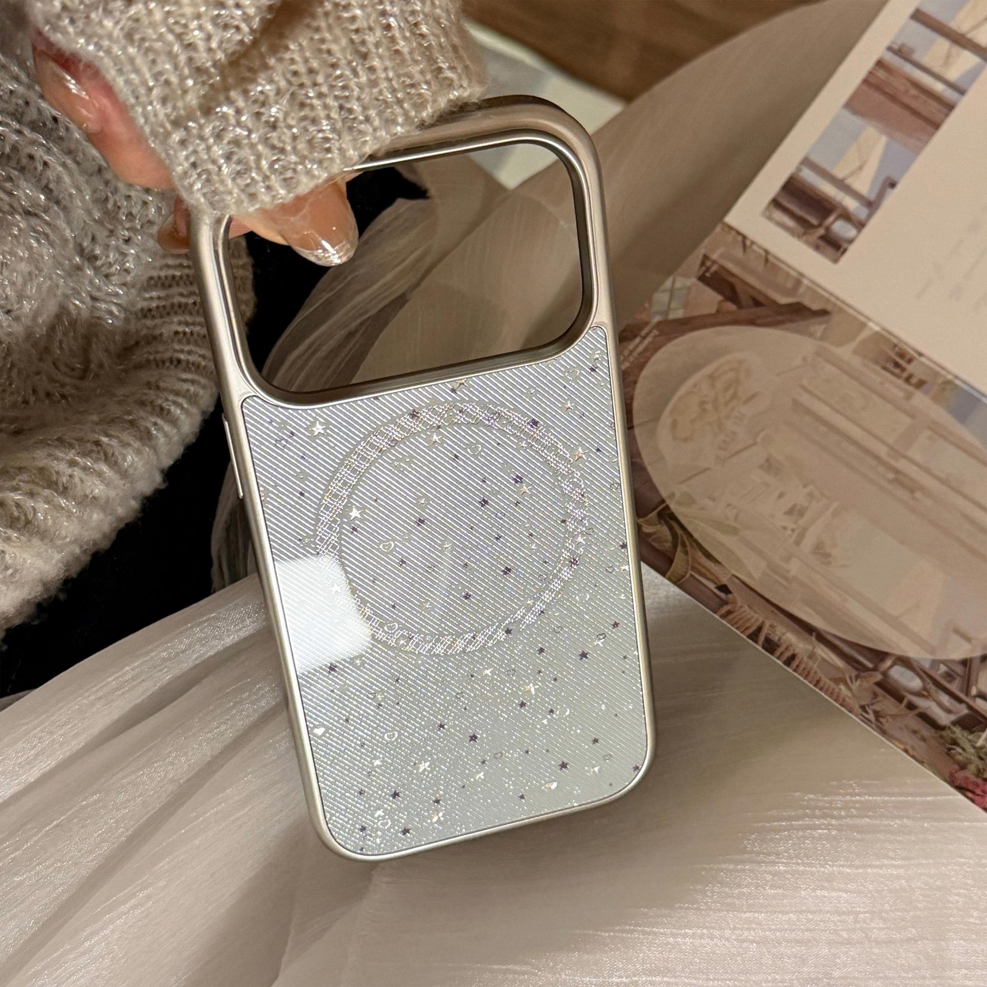 

Starry Sky Magnetic Gold Phone Case for Apple 17pm & iPhone 16 Pro; Fresh Blue Option Available Huawei Mate 60 Pro