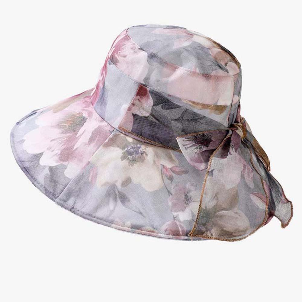 Foldable Thin Bow Sunshade Cap Portable Sunscreen Basin Hat Women Fisherman Hat  Outdoor