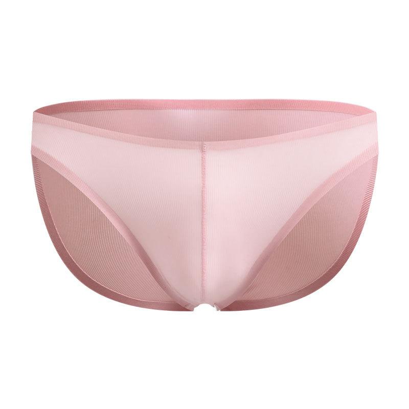 Men'S Briefs Seamless Ultra Thin Ice Silk Translucent Underwear U Convex Pouch Underpants Summer Breathable  Bikini Underpants