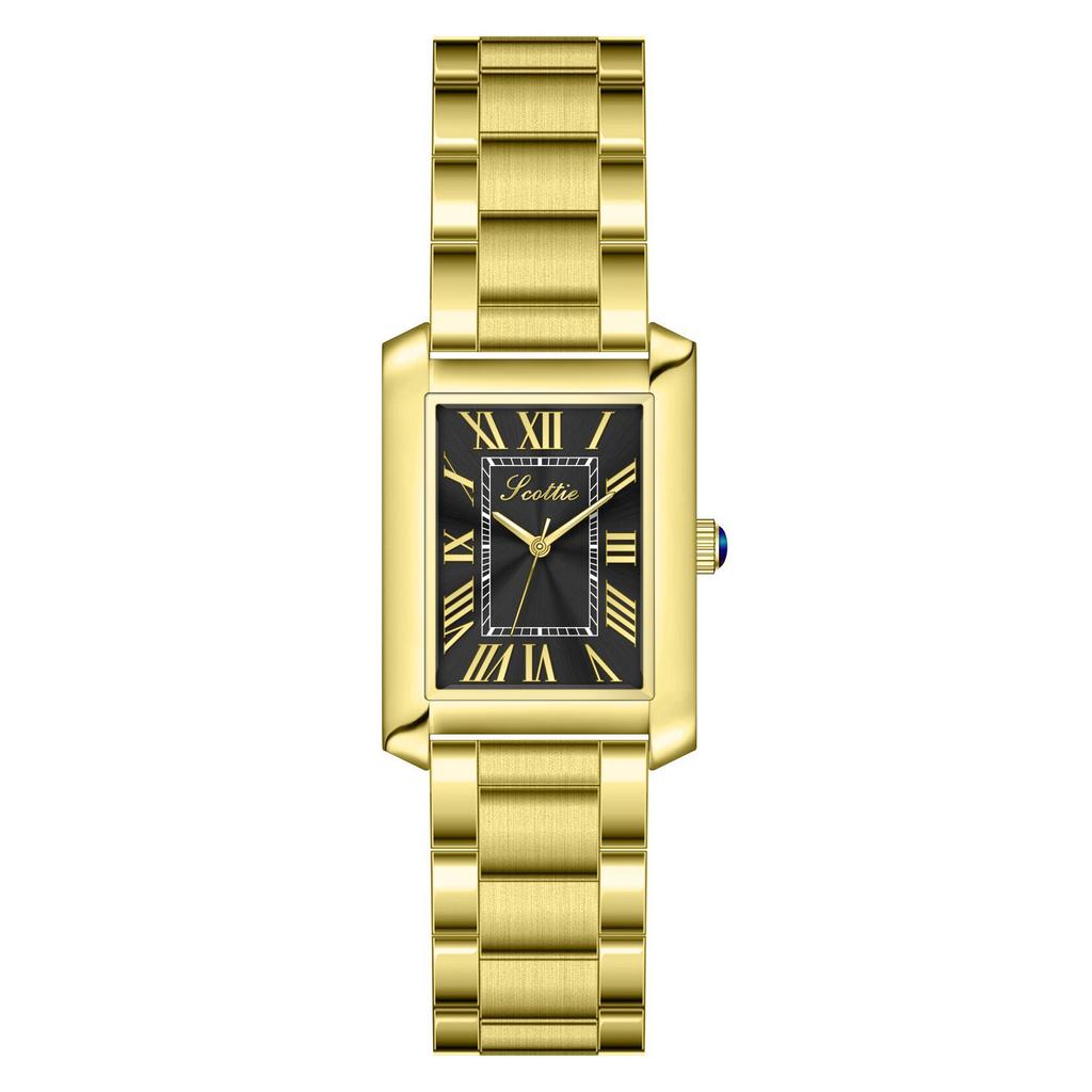 9655B Watch Women'S Square Women'S Watch Steel Belt Shaking Gold Tone