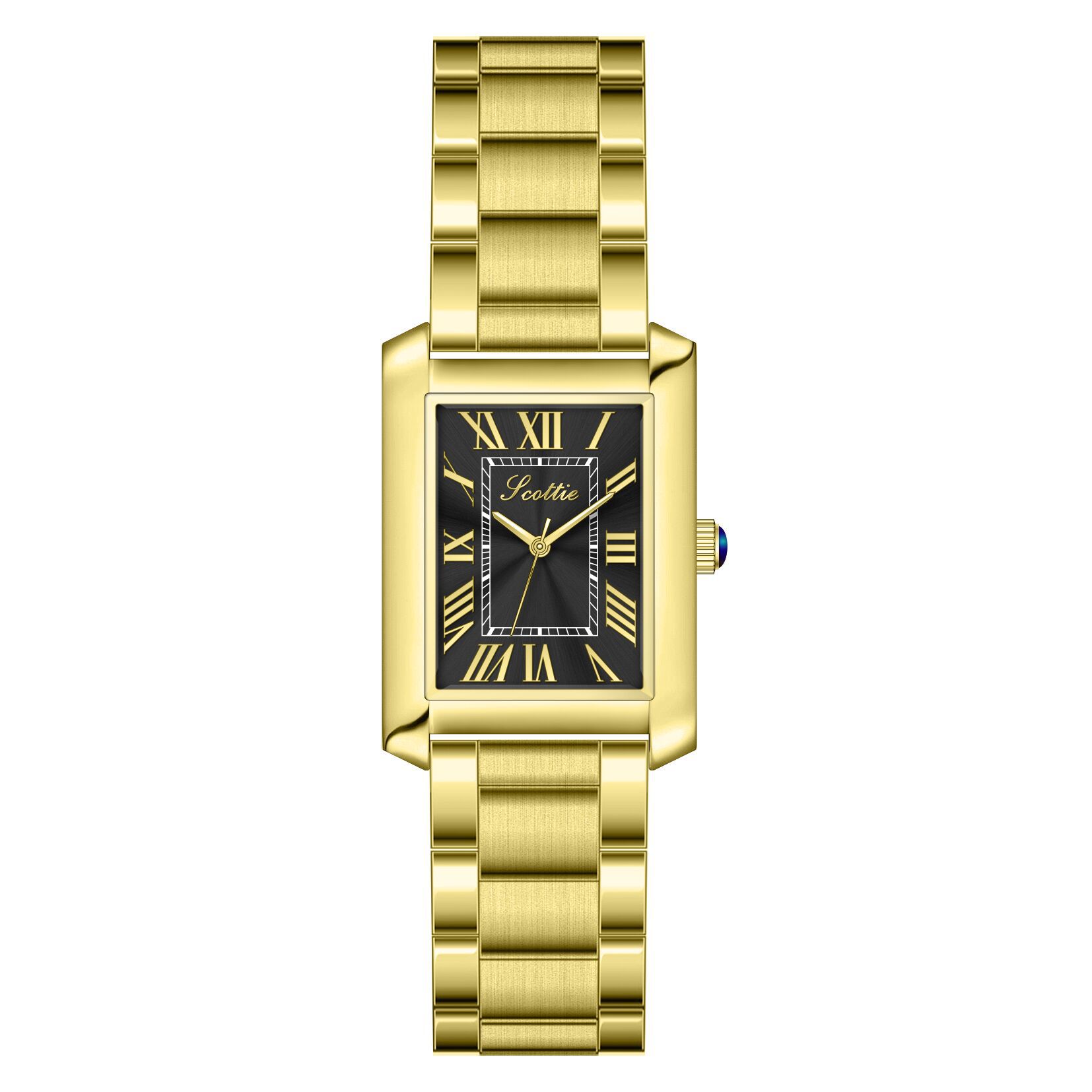 9655B Watch Women S Square Women S Watch Steel Belt Shaking Gold Tone