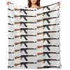 AK-47, Kalashnikov Rifle Throw Blanket Warm Winter Decorative Decorative Sofas Winter Beds Blankets