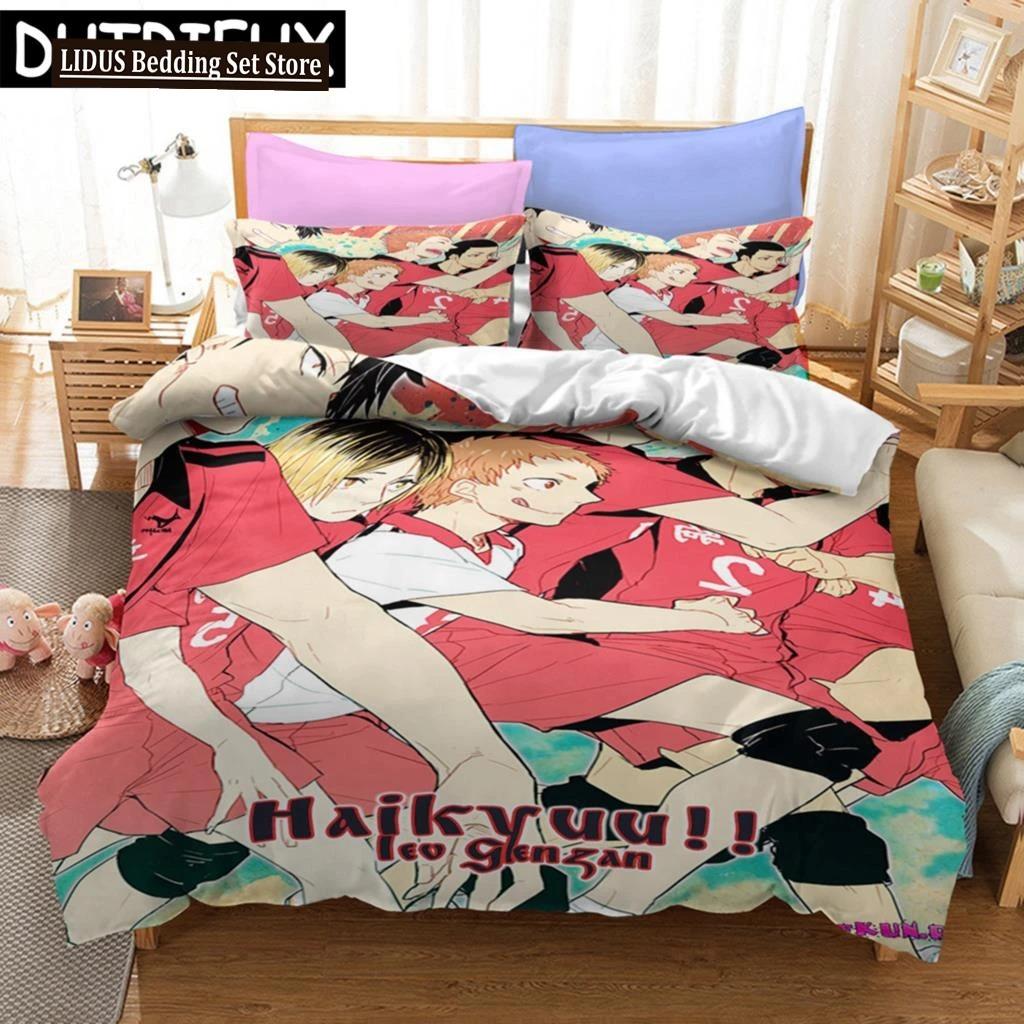Comforter Haikyuu!! Bedding Set 3D Anime Polyester S Queen King For Boys Gift Volleyball Anime S