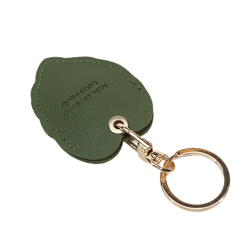 Useful PU Leather For Airtag Protective Sleeve Access Control Card Cover With Keychain Cartoon Leaf Badge Card Holders