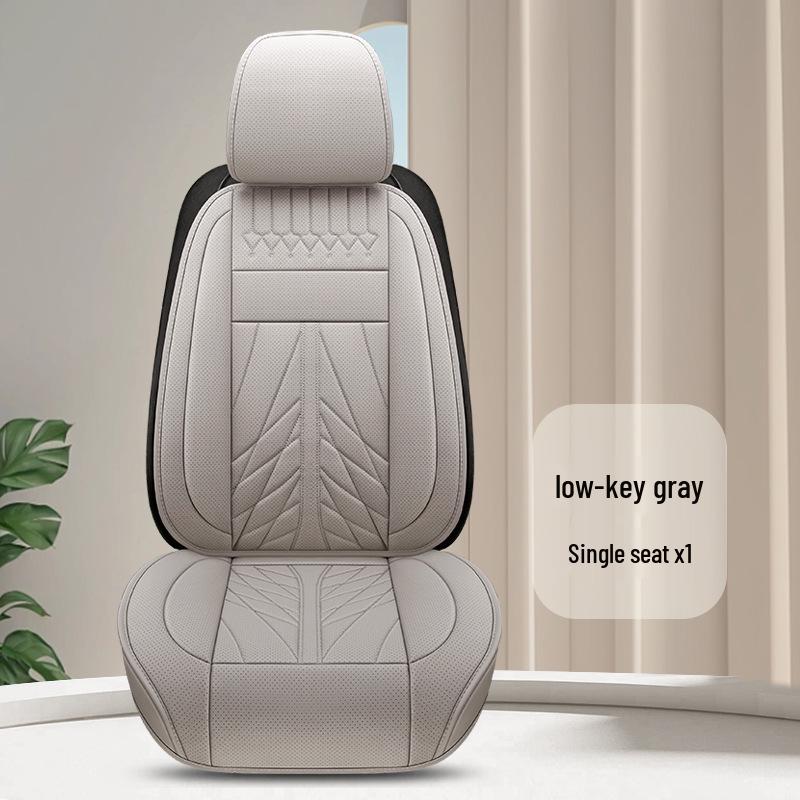 2025 All-Season Universal Breathable Leather Car Seat Cover Set - 5-Seat, Full Surround, Three-Piece