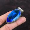 Faceted Swiss Blue Topaz Pendant Handmade Vintage Pendant Antique Jewelry 925 Sterling Silver Pendant Real Gemstone Pendant Engagement Gift