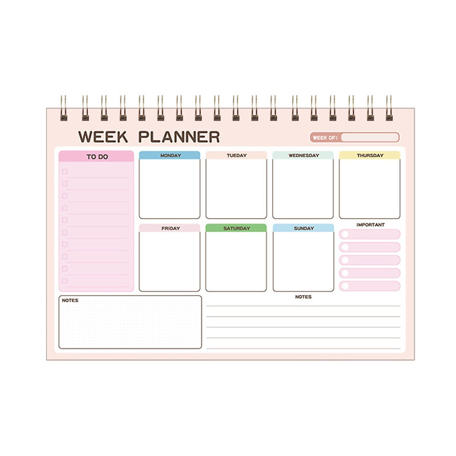 

Английский Повестка дня Книга Список дел A5 Спиральные блокноты Портативный еженедельный планировщик Школа One Size