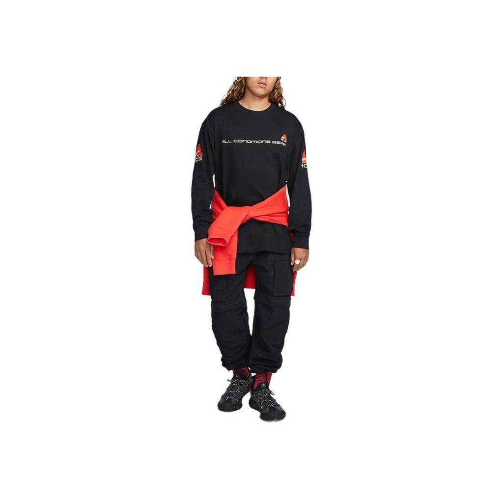 Nike Long-Sleeve T-Shirt With Letter Print Men Tops Black DV9638-010