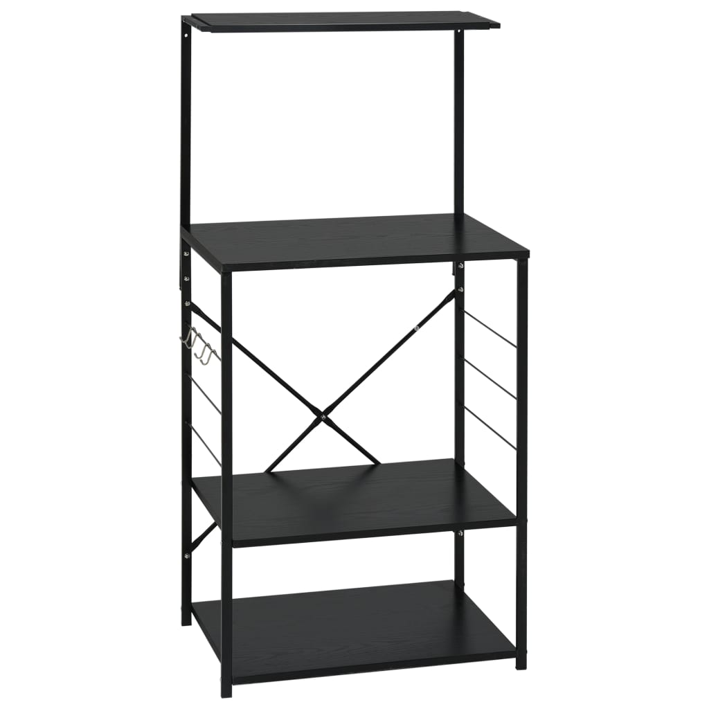 Microwave Shelf Black 60 X 39.6 X 123 Cm Particleboard