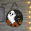 Halloween Door Sign Ghost Sign Cute Boo Hanger Spooky Gifts for Lovers Hanging Welcome Porch Yard Wall Home Party Decor Fall Seasonal Accents