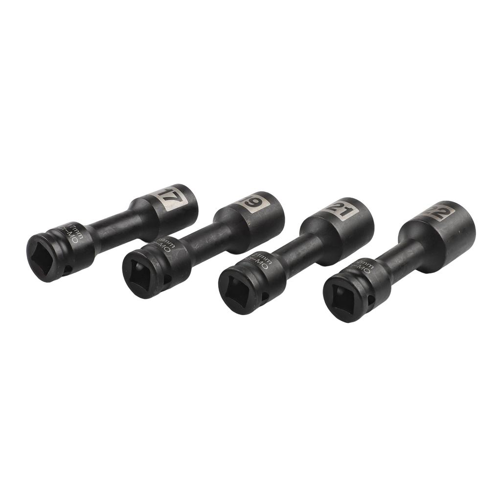 Repair Projects Hex Nut Sleeve Tool Chromoly Steel Socket Set Mechanical Tool High-Torque Tools 4-Piece Socket Set