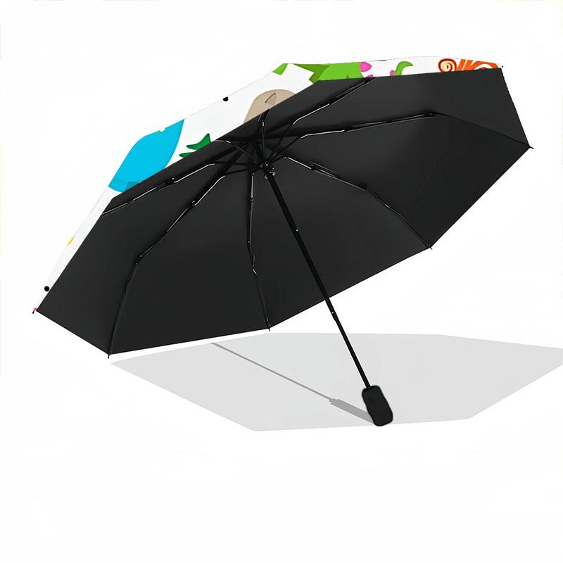 1pc Dinosaur Pattern Automatic Open/Close Umbrella, Compact Travel Umbrella, 8-Rib Sturdy Frame - Ideal Gift for Friends Yy251118006
