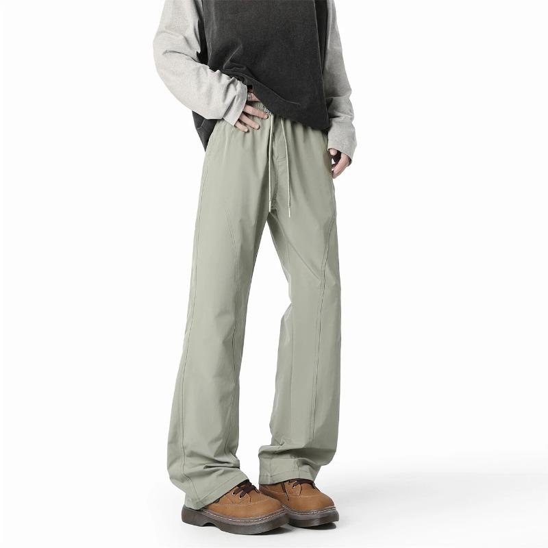 

Men s Spring Light Green Drawstring Wide Leg Pants S зелений
