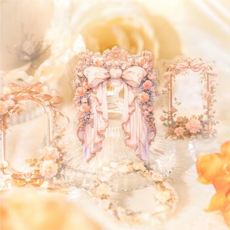 20 Stück/Packung Blumenrandaufkleber Ästhetische Sticketiketten Dekoratives Tagebuchalbum Scrapbooking Material Junk Journal Supplies