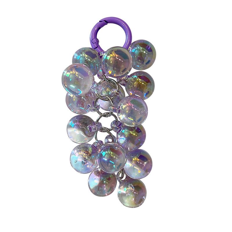 Acrylic Grape Bunch Keychain: Cute Couple Bag Charm & Creative Car Keyring for Women