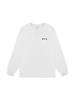 KIKIMIMI Long Sleeve Ribbed Kitty Small Logo T-Shirt (White)