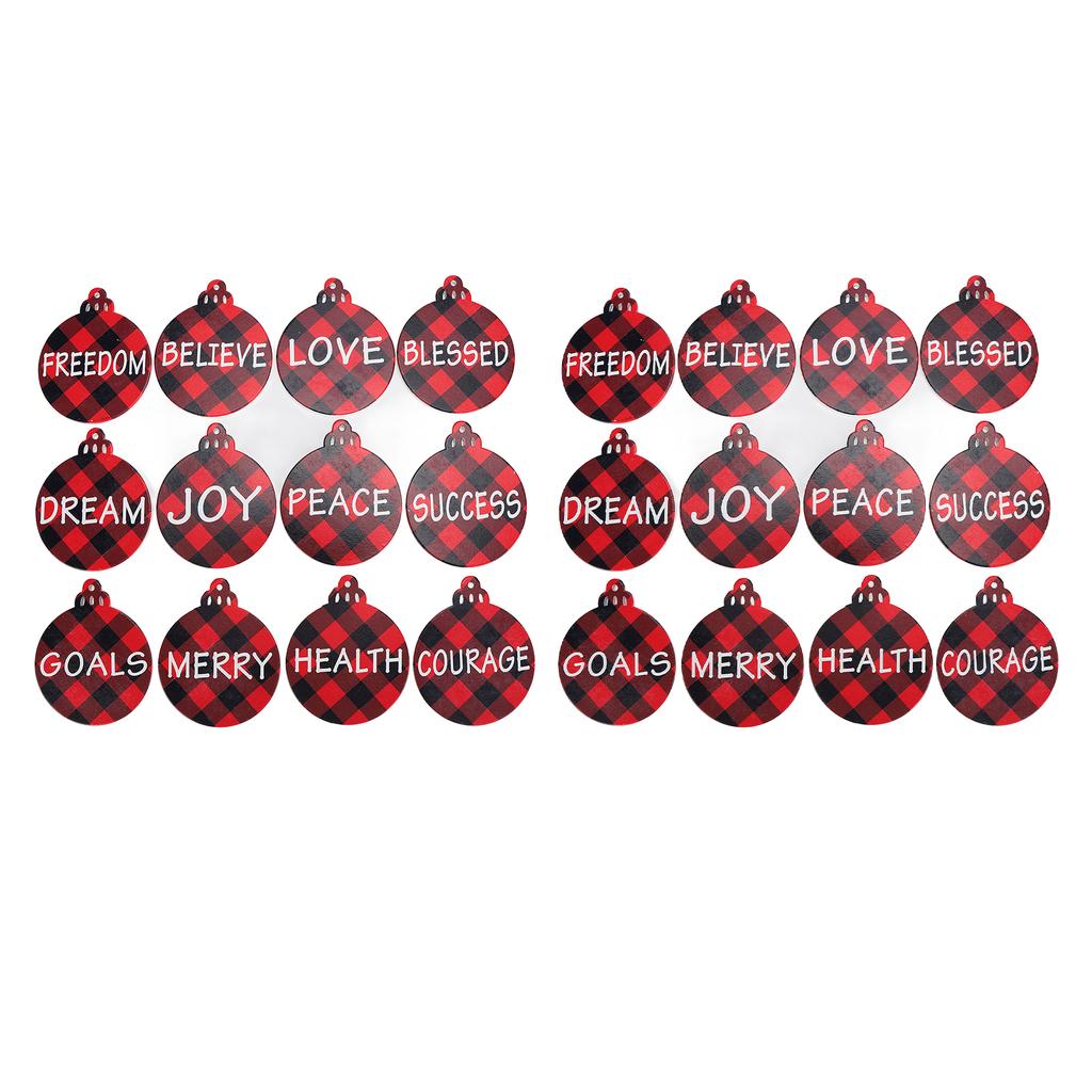 24st Juldekorationer 12 Stilar Trähantverk Semester Återanvändbar Hängande Dekorationer för Dörr Träd