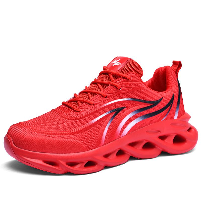 Men's Shoes Four Seasons Wish Large Size Flame Twist Bottom Mesh Sneakers Korean Version Dad Shoes Travel Running Shoes