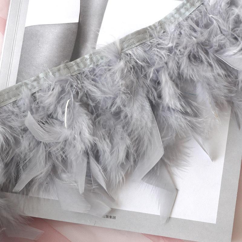 50Pcs Turkey Feather Fire Piece Feather Cloth Edge, Skirt Lace Feather Wall Feather Light Diy Dance Suit Decorative Materials