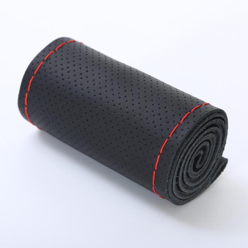 Car Steering Wheel Cover Needles And Braid Thread Artificial Leather Car Covers Suite DIY Texture Soft Auto Accessories