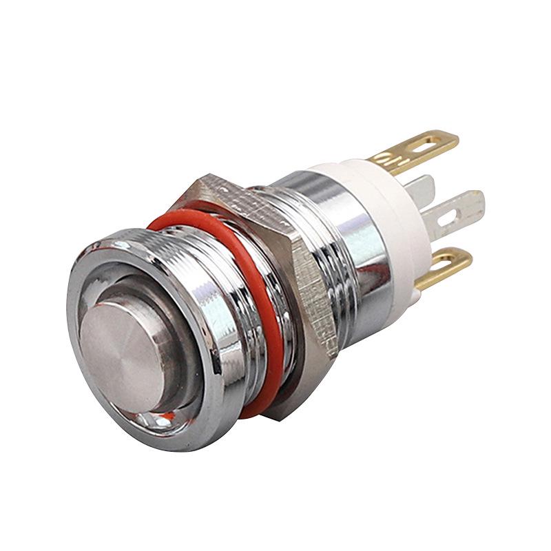 Lanbo 12mm Waterproof Metal Button Switch, Self-Locking, Reset, 5-24V, Stainless Steel