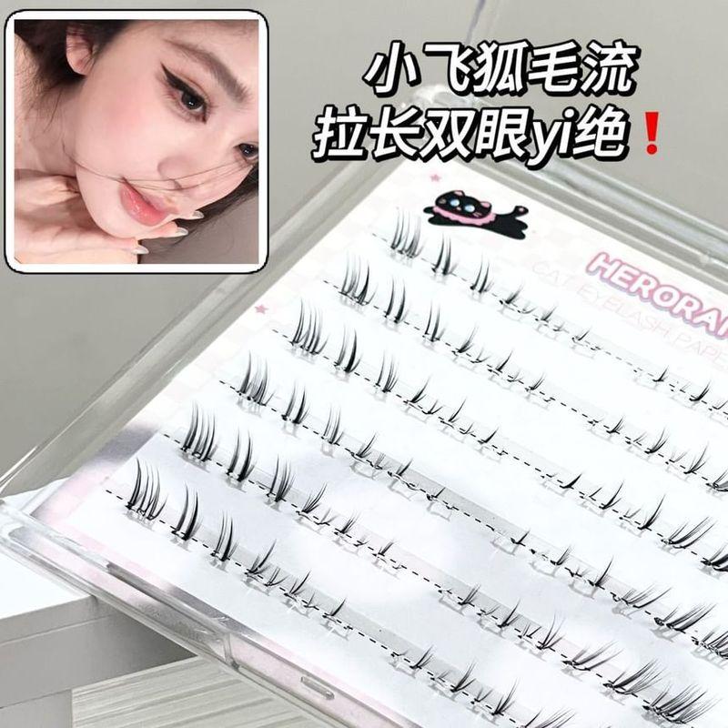 LuxeFlutter - Natural Fox Eye Cluster Low False Eyelashes
