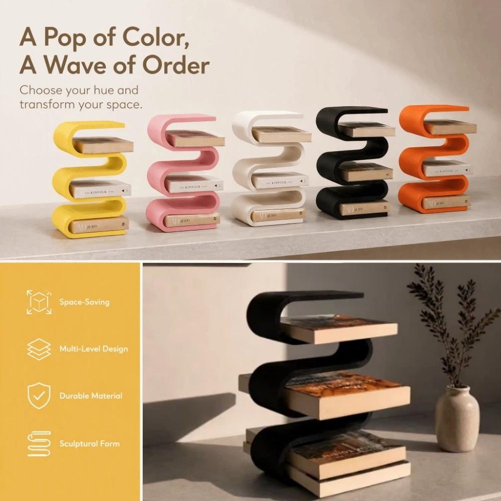 Home Decor 1D Printed Vertical Book Holder Multi-layer Creative Desktop Book Organizer Modern Nordic Book Shelf Living Room