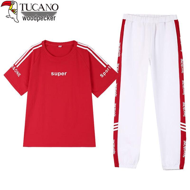 Women's Pure Cotton Short-Sleeve Casual Sports Set