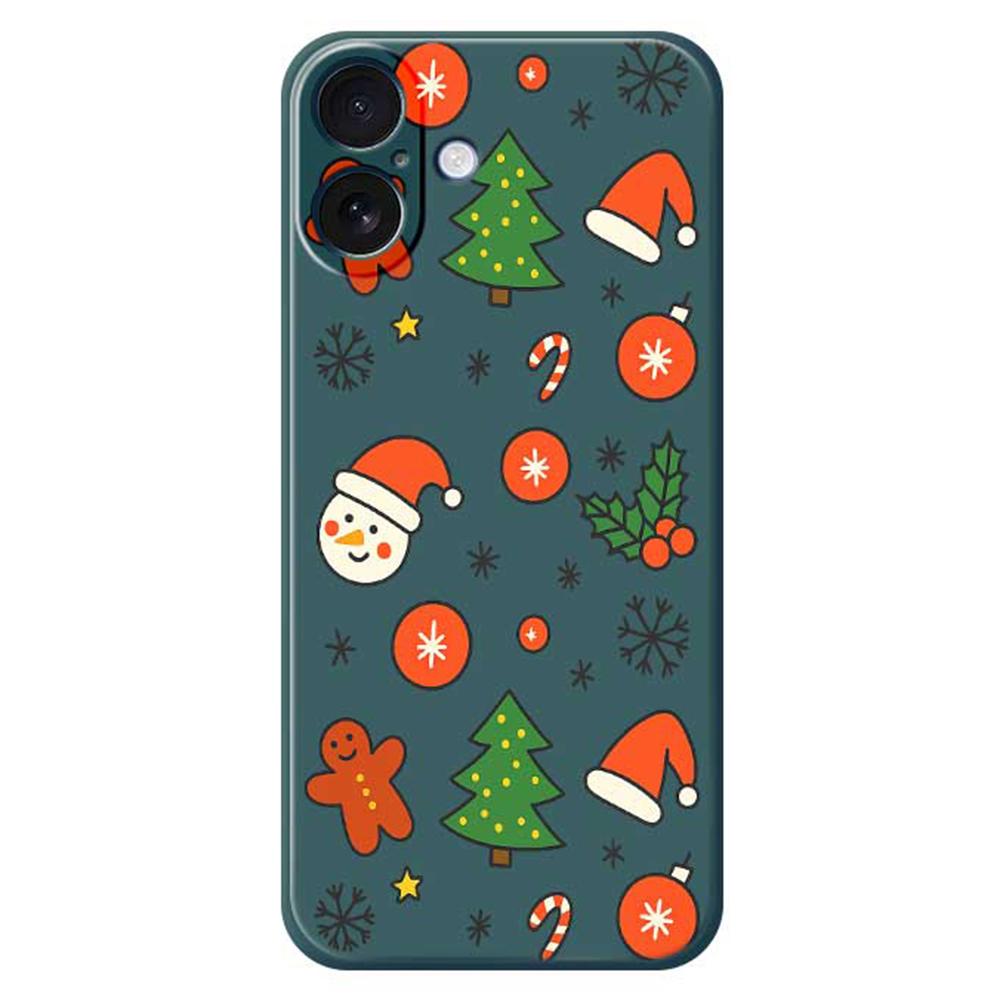 For iPhone 17 Case Lovely Christmas Pattern Printing Straight Edge TPU Phone Back Cover