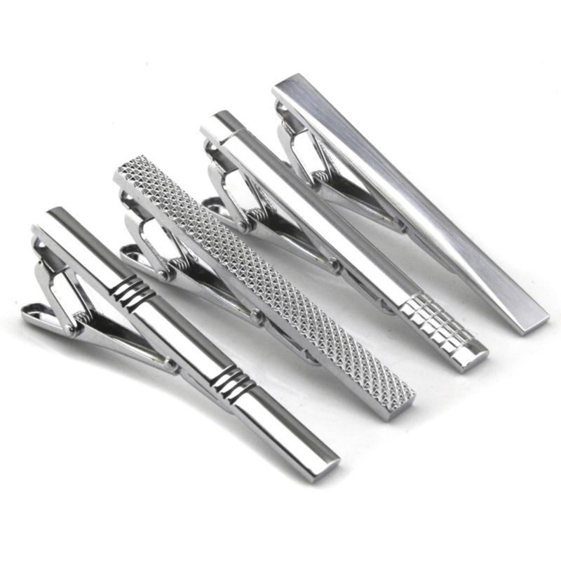 Set of 8 Men Tie Clip Alloy Texture Secure Hold Fashion Accessory Tie Clasps Tie Accessories for Formal and Casual Wear