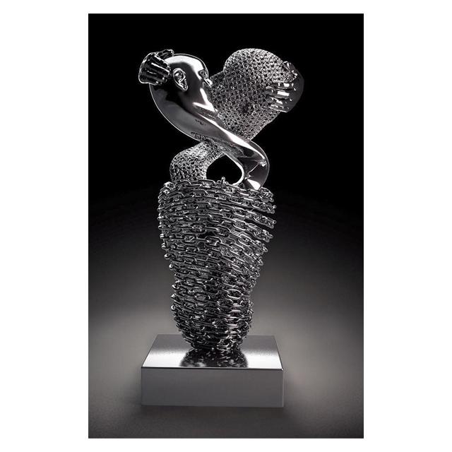Umarmender Kuss Metallstatue Leinwandgemälde Abstrakter Liebhaber Poster und Drucke Wandkunst Bilder für Wohnzimmer Wanddekoration Cuadros