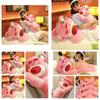 Cute Short Plush Strawberry Bear Stuffed Toy Pillow For Kids 35cm Pink