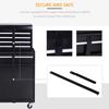 Tool Chest 2 in 1 Metal Tool Cabinet Storage Box with 5 Drawers Pegboard Wheels 60x28x104.5cm Black
