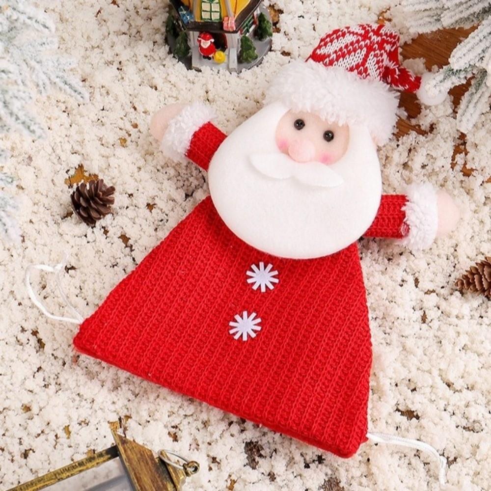Snowman Christmas Doll Bag Knitted Xmas Drawstring Bag Christmas Candy Bag  Christmas Party