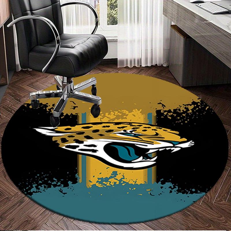 Jaguar Team Spirit Round Rug for Livingroom,Bedroom, Palyroom, Chair Rug, Area rug, Circle Carpet, Large Size Fan Christmas gift