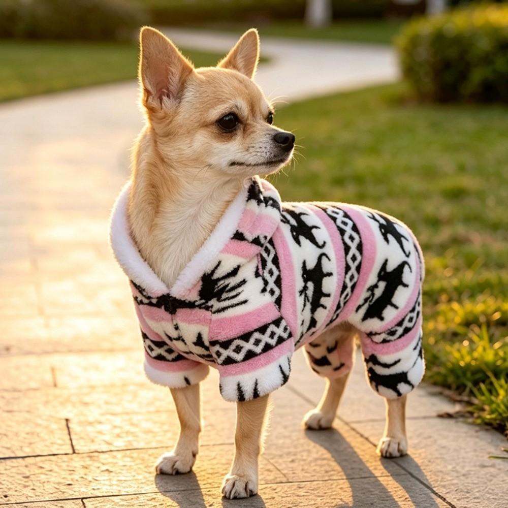 Windproof Dog Winter Coat Warm Thickened Pet Four-Legged Jumpsuit Dog Hoodie Costume Small Dogs