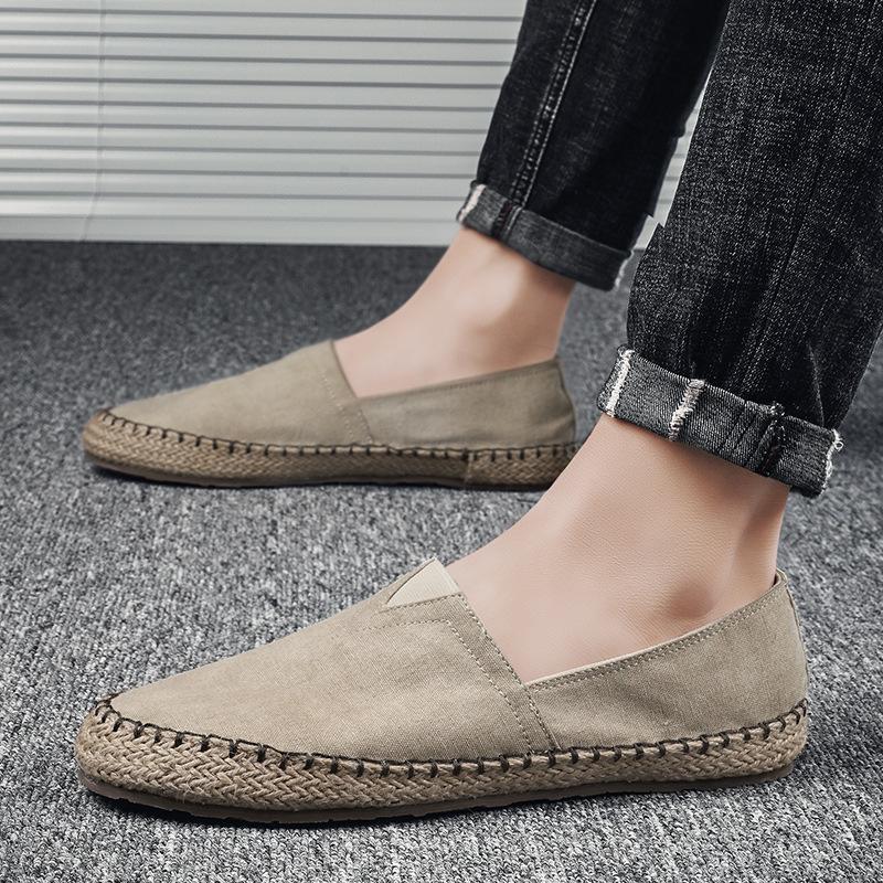 Canvas shoes 2025 summer new Chinese style fisherman shoes men's fashion trend casual versatile one pedal lazy