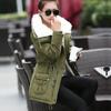 Damen Winter Verdicken Kapuzenjacke Lang Damen Slim Fit Warme Baumwollgepolsterte Kleidung