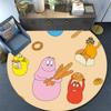 Barbapapa Round Area Rug,Carpet Rug for Living Room Bedroom Sofa Playroom Decor,Non-slip Floor Mat