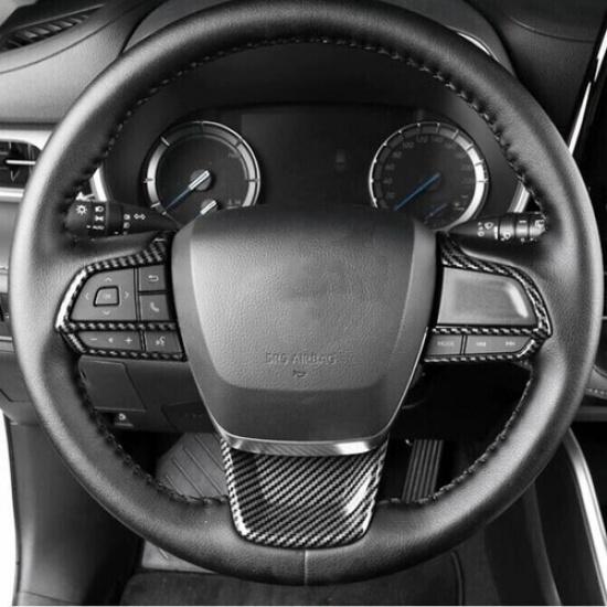 For Toyota Grand Highlander 2024 Carbon Fiber Steering Wheel Switch Trims 3pcs