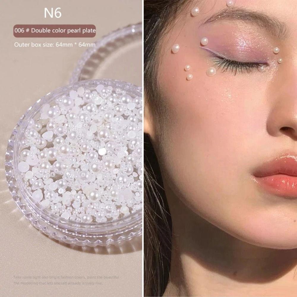1 Box Pearl 3D Rhinestones Sticker Flower Eyes Face Facial  Sticker  DIY Decoration