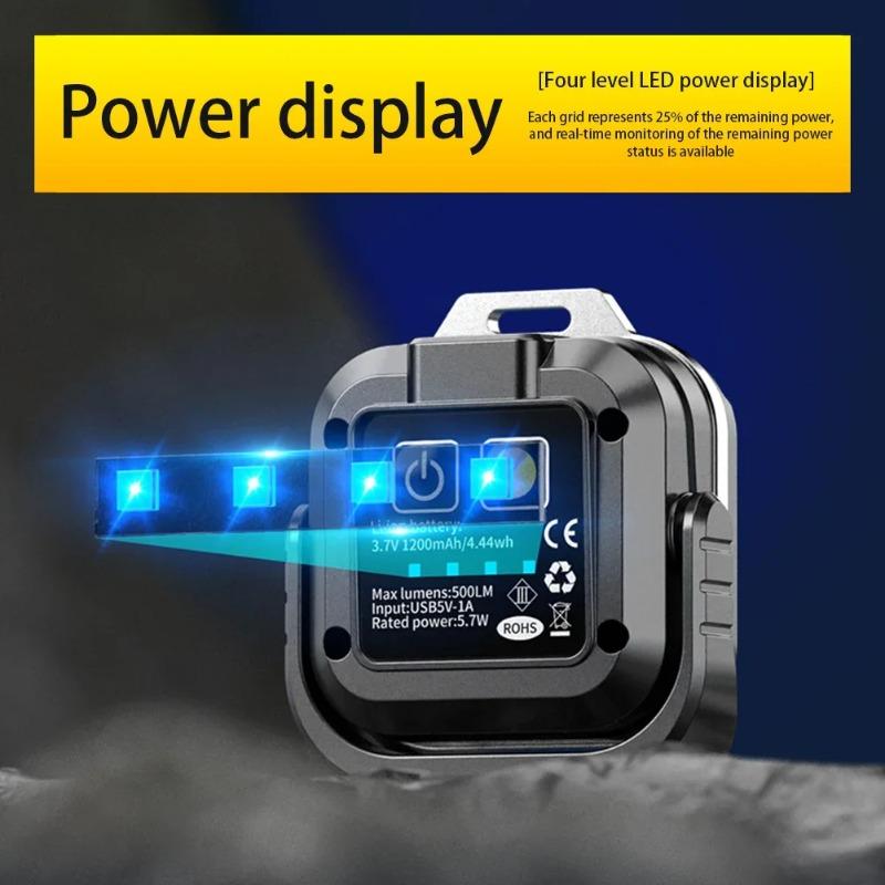 Mini Rechargeable LED Portable Flashlight Magnetic 6 Lightenings Modes Multifunction Emergency Light COB Work Light USB Camping Torch