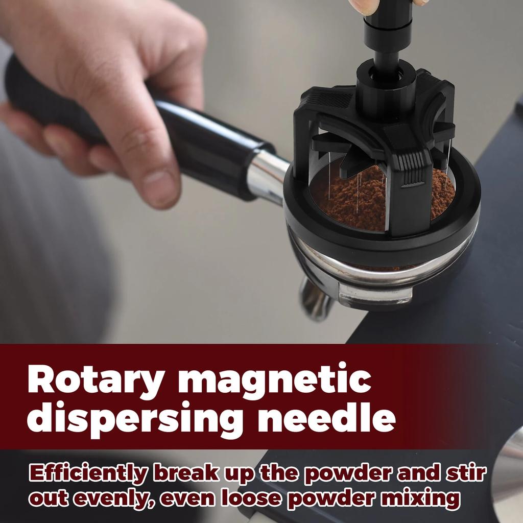 Espresso Coffee Tamper, Level Coffee Tamper for 58mm Portafilter, Adjustable Depth Stainless Steel Ripple Base for Coffee