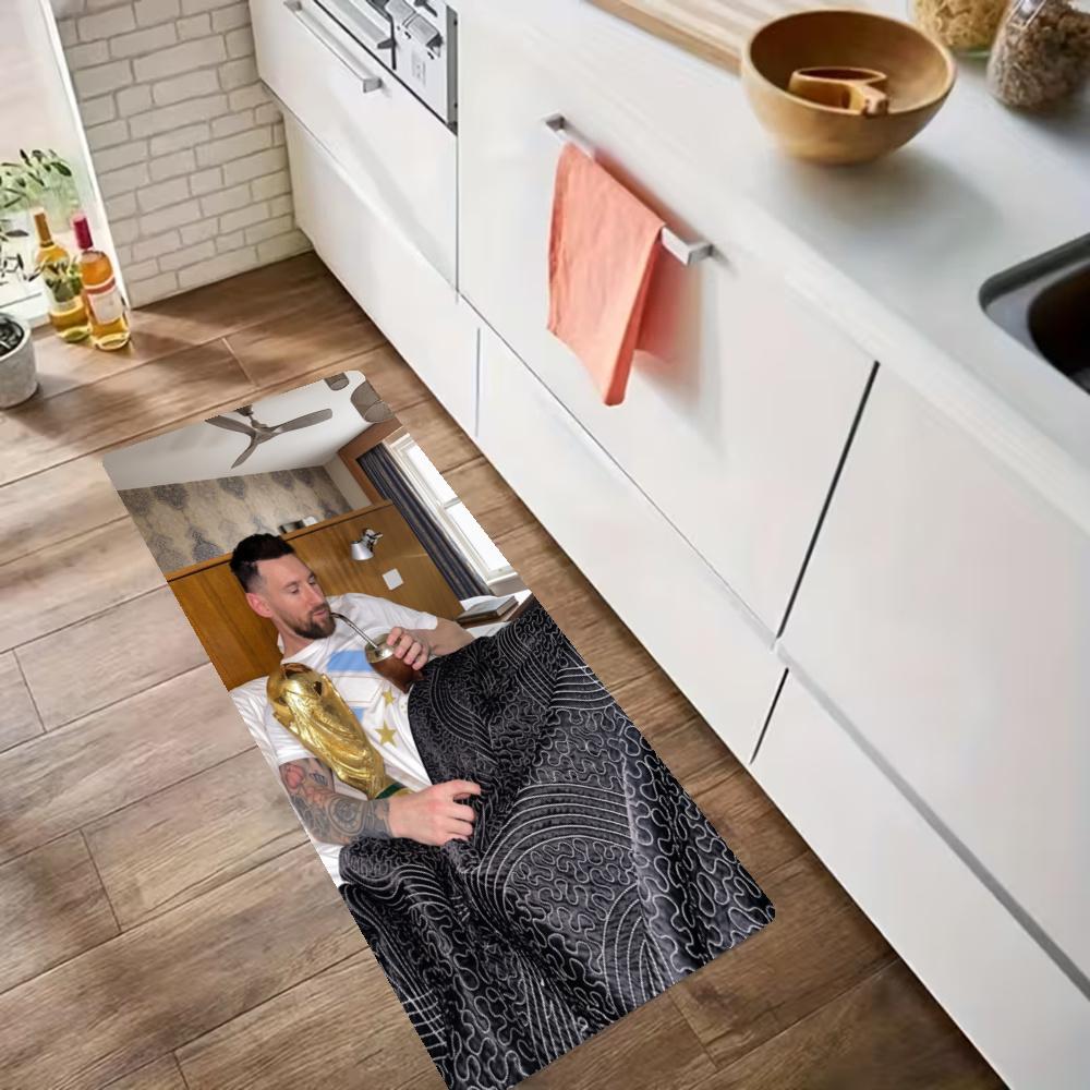 Messi Kitchen Floor Mat Long Strip Mat Antislip Machine Washable Suitable For Bathrooms Laundries Home Decoration Carpets