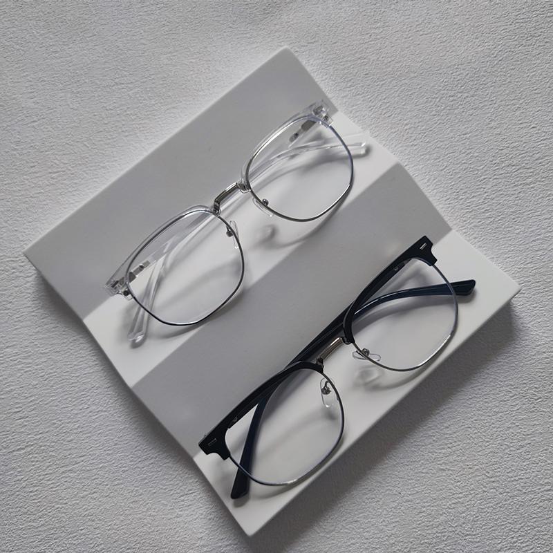 

2pcs/Set Anti Blue Light Blocking Glasses For Men Women Fashion Semi Rimless Computer Eyewear Trendy Office Outdoor Accessory