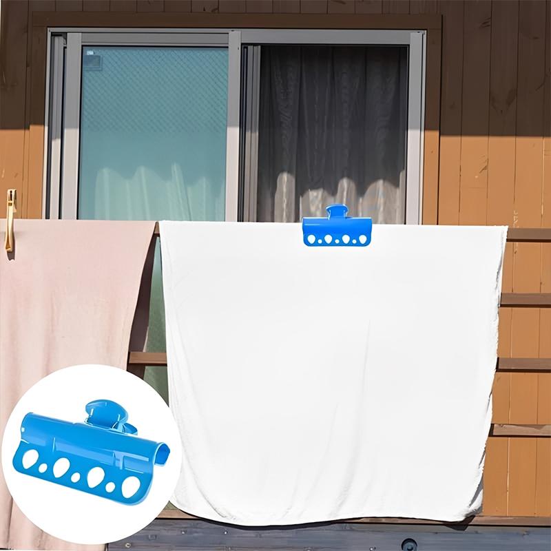 1Pc Plastic Windproof Clamp Clothesline Pole Quilt Drying Clip Outdoor Clothes Hanger Fixed Clamp