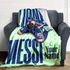 Football Messi Personalized Text Blanket Multi-purpose Customizable Blanket Ultra-Soft Versatile for Seaside Home Decor Bed Livingroom