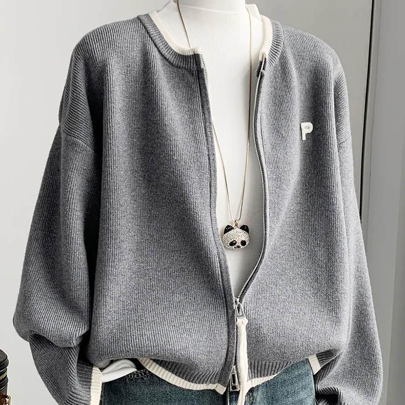 

Свитера Пальто Кардиган для Женщин Осень Зима Большой Размер Винтажный Свободный Длинный Рукав Вязаный Кардиган Свитера Куртка XXL серый